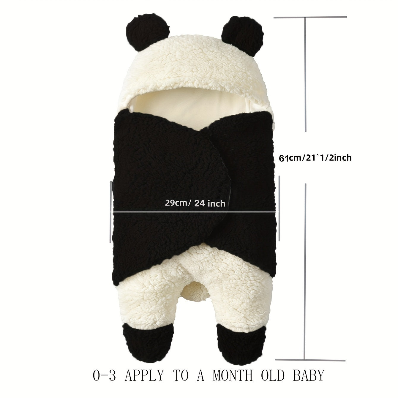 Baby Swaddle Blanket for Newborns Monochrome Black and White Lamb Cartoon Soft Cotton