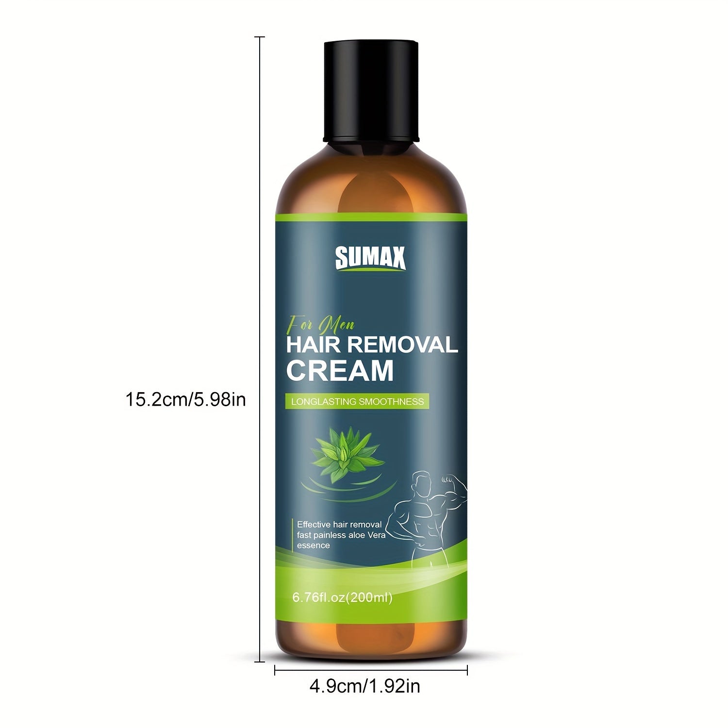 6.76 fl.oz SUMAX Aloe Vera Erkaklar uchun Soch Olish Kremi - Yumshoq, Samarali, Spirtli Ichimsiz, Tabiiy Ekstraktlar, Silliq Teri, Tana va Qo'ltiq Ostida Foydalanish