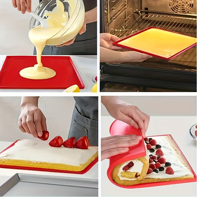 Silicone Swiss Roll Cake Mat Non-Stick Reusable Heat-Resistant Kitchen Tool