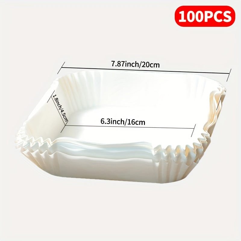 Disposable Air Fryer Liners 50-100 Pieces Square Paper 16cm 19.99cm