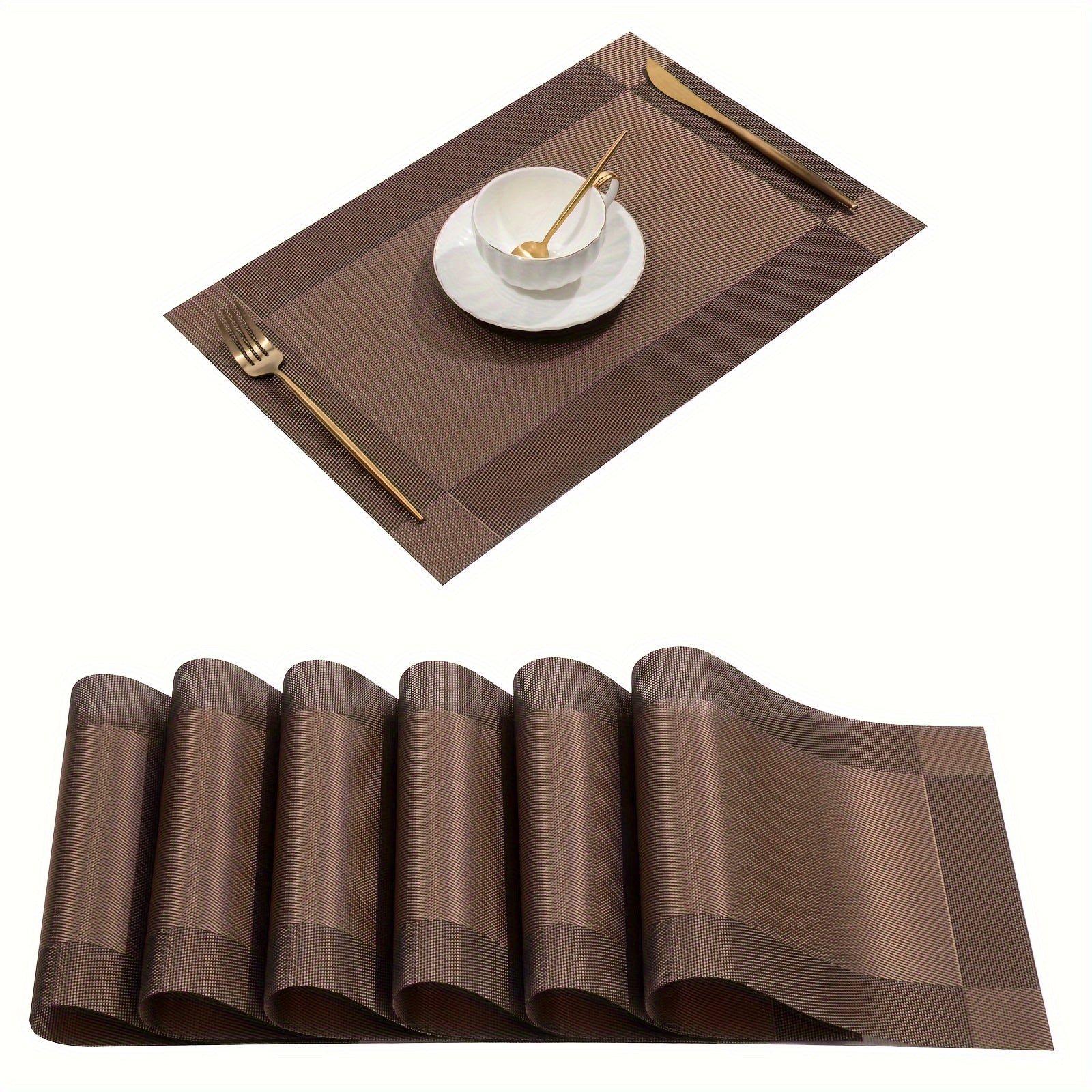 Set of 4, 6, or 8 Cotton Placemats for Dining Table