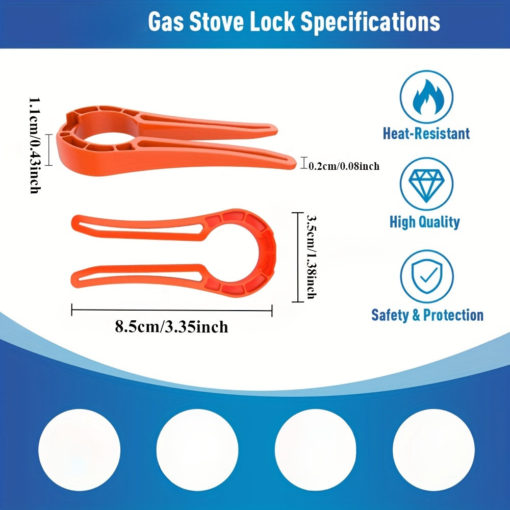 Youngsters Safety Gas Stove Knob Locks Red Easy-Grip Prevents Accidental Pressing