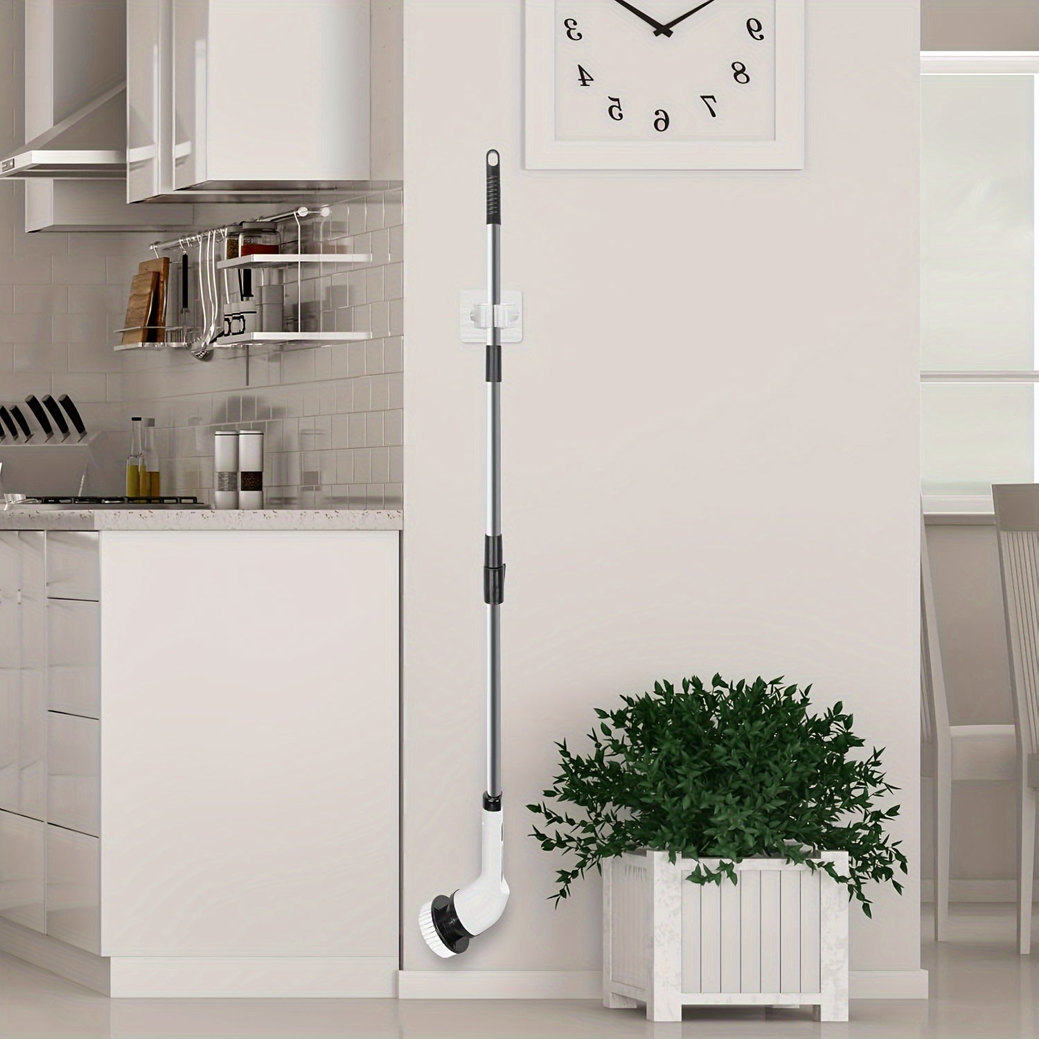 Wireless Electric Spin Mop with Interchangeable Brush Heads Telescopic Handle Cordless 360° Cleaning