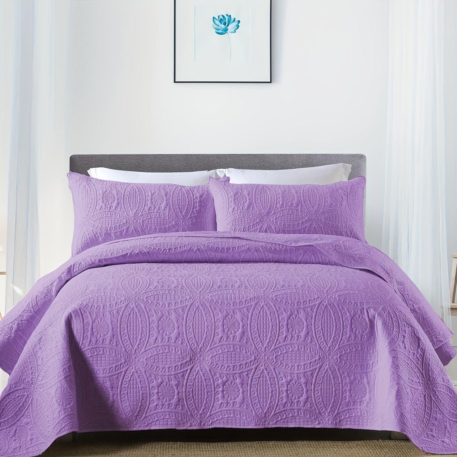 Yozgi qulaylik uchun Soundwave texnologiyasi va bosilgan doira dizayni bilan uchta bo'lakli yotoq to'shagi to'plami