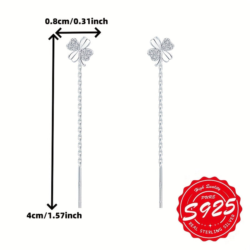 Ayollar uchun S925 sterling kumushdan tayyorlangan chiroyli va ko'p funksiyali to'rt yaproqli gullar bilaguzuklari. Ushbu nafis va oddiy bilaguzuklar har qanday tadbir uchun mukammal bo'lib, gippoallergenikdir, og'irligi esa faqat 1.81g.