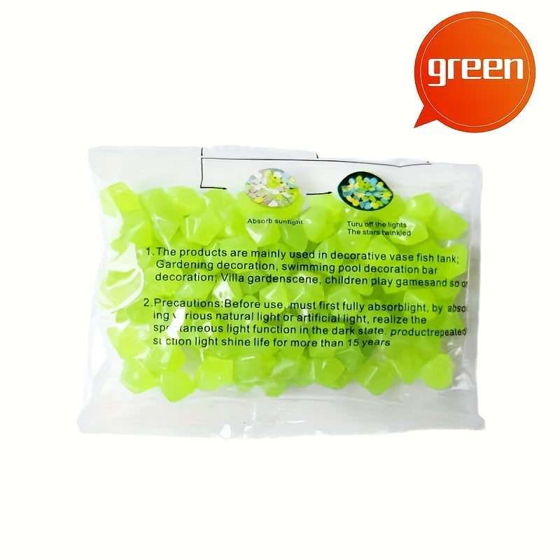 Glow-in-the-Dark Pebbles 100 Pack Octagon Sandstone for Aquariums and Planters