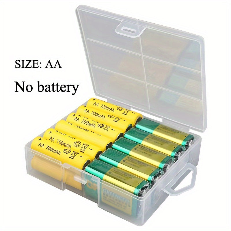 Plastic Battery Storage Box Holds 24 AA AAA Batteries for Home Organization