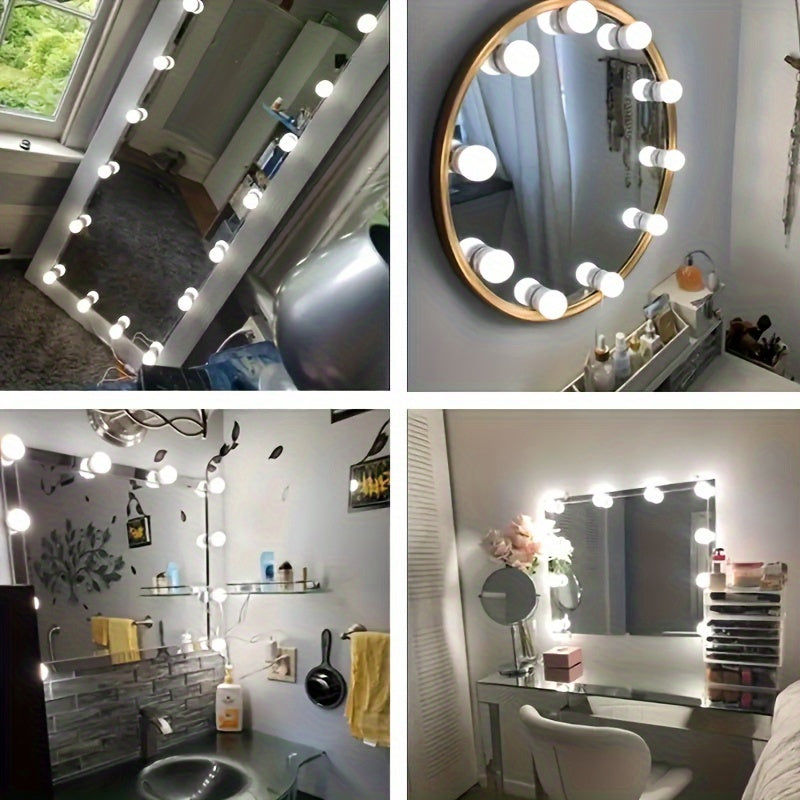 LED Makeup Mirror Lights with Dimmable USB Wall Lamp and Storage Wire