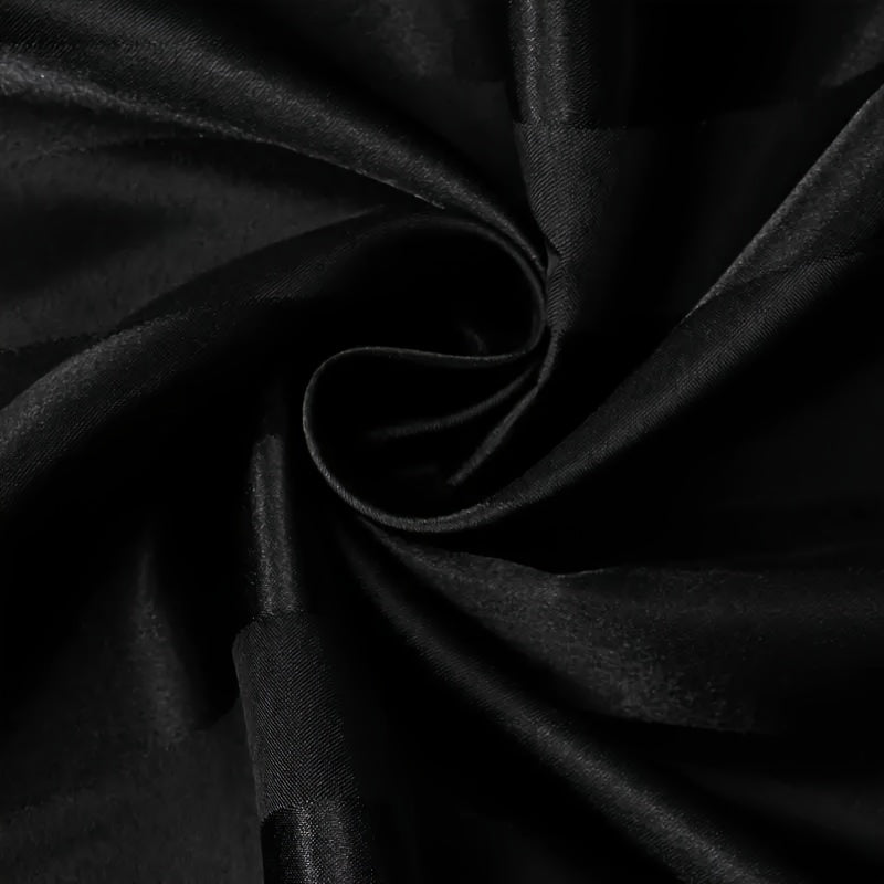 Black Hypoallergenic Polyester Pillow Cover with Satin Stripe for Bed