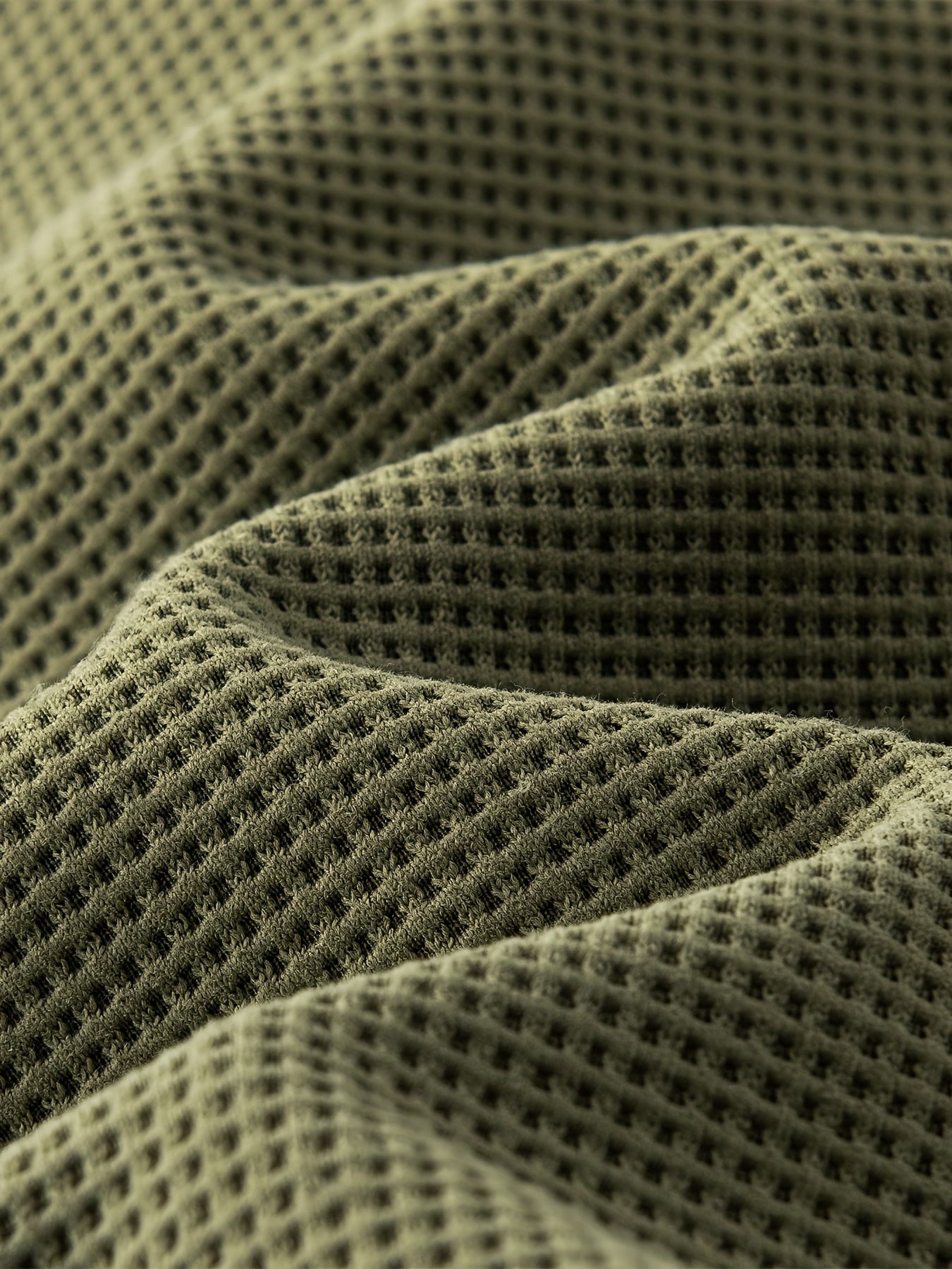 Men's Polo Shirt Sweatshirt Long Sleeve Solid Waffle Knit Polyester Spandex