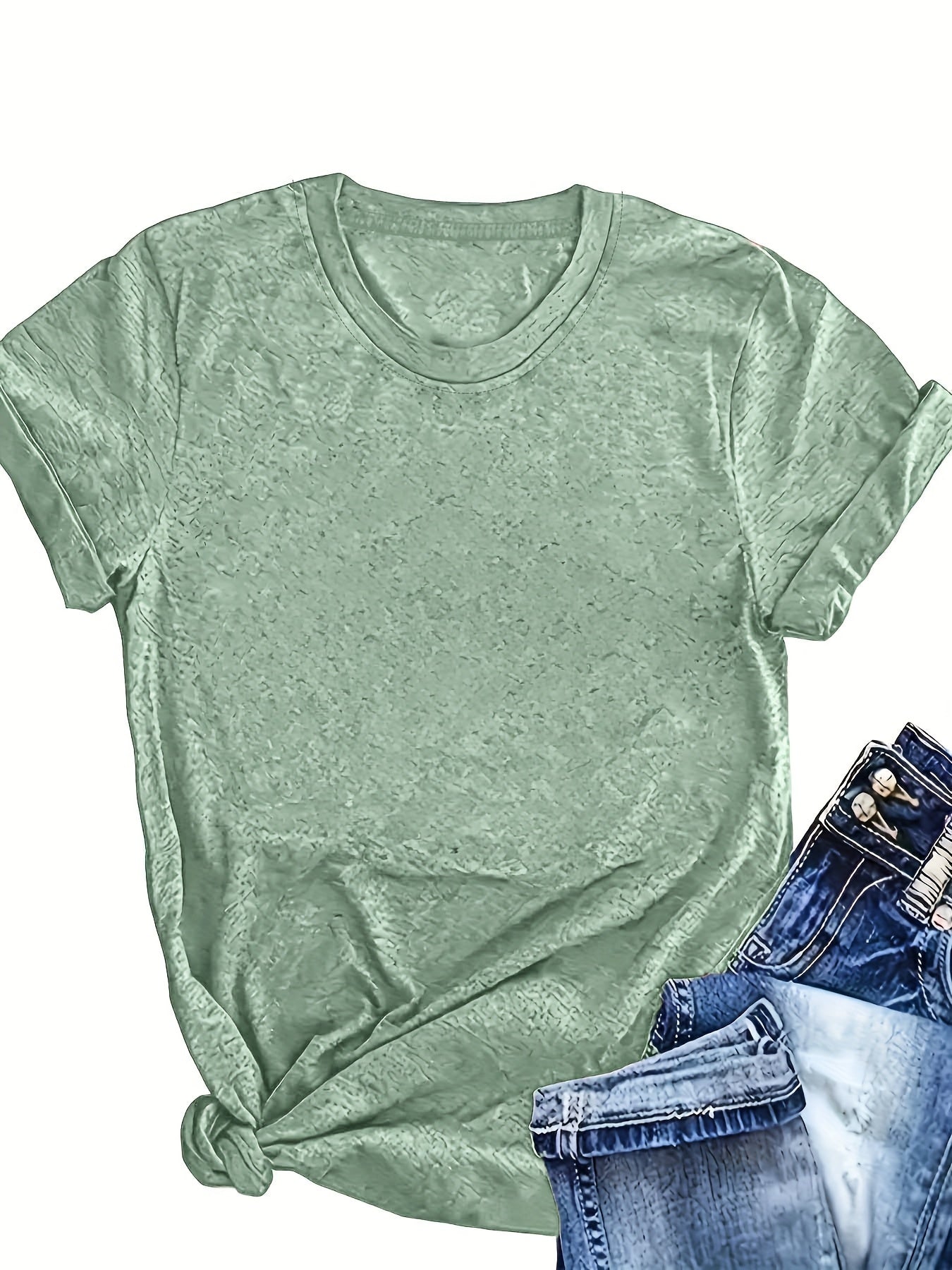 Women's Casual Short Sleeve T-Shirts Solid Color Pack Breathable Cotton