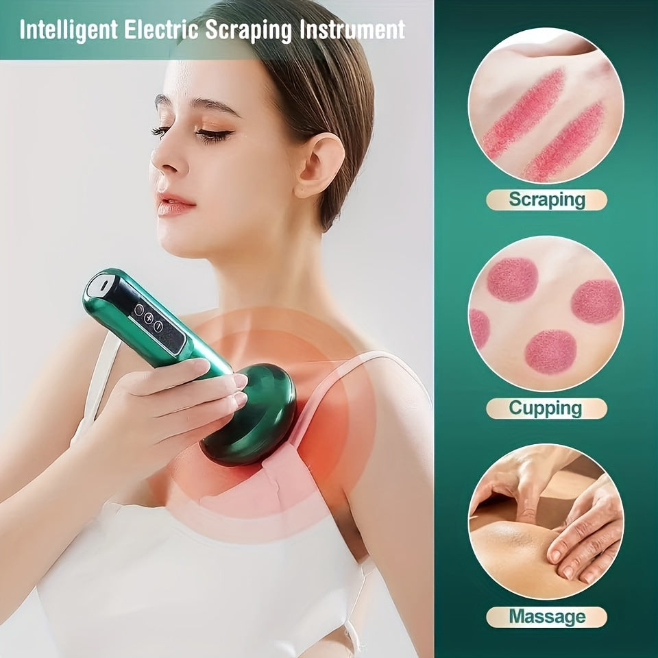 USB Rechargeable Cupping Massager with 6 Levels Body Gua Sha Scraping