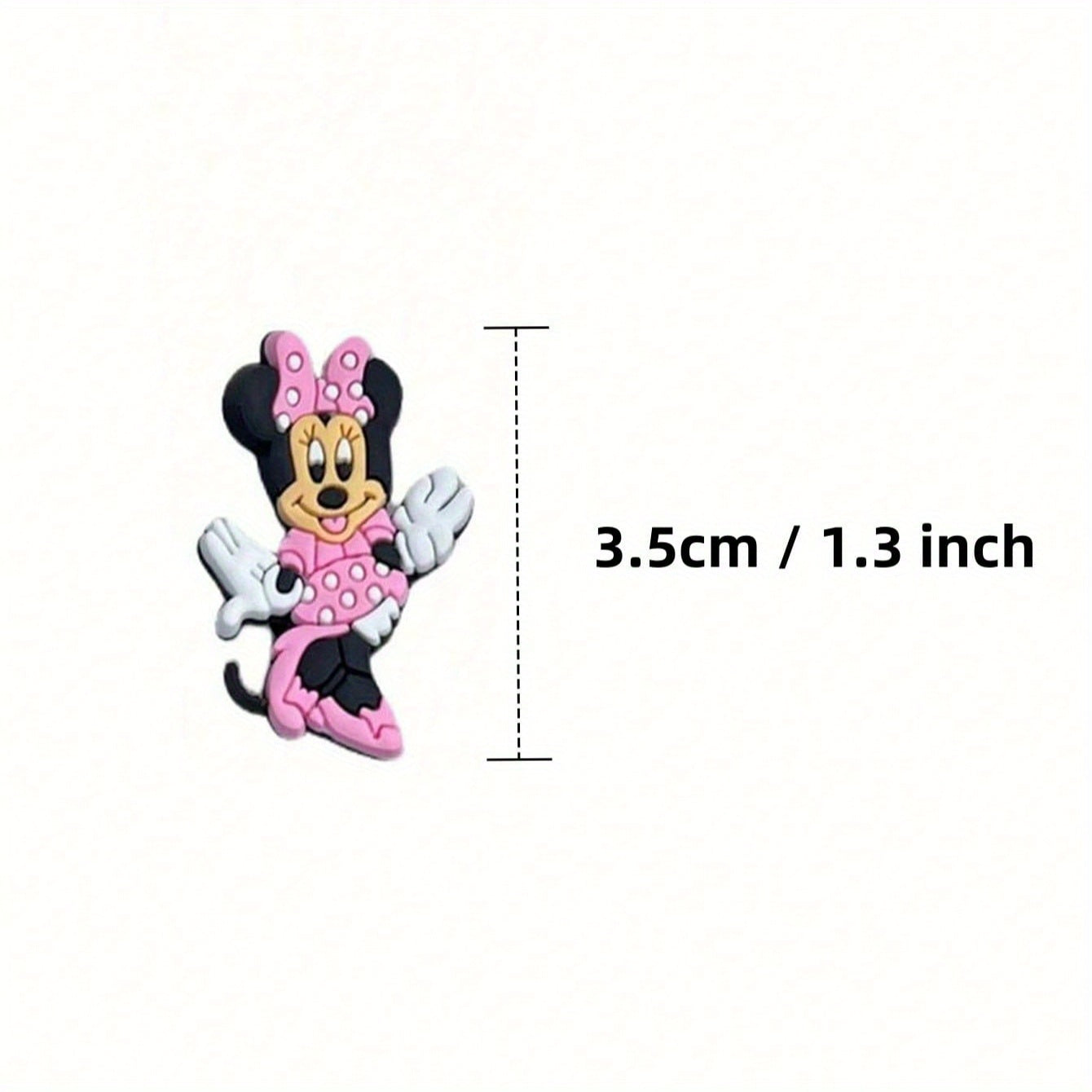 12 шт. розовых подвесок для обуви Минни Маус — милые пластиковые аксессуары в стиле мультфильм