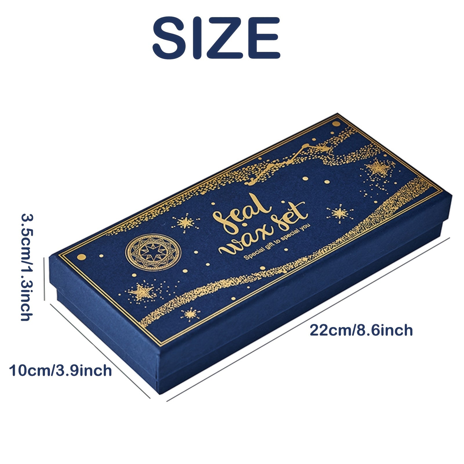 Wax Seal Kit with 3 Stamps Beads Pen Envelopes Gift Box for Crafting and Decoration