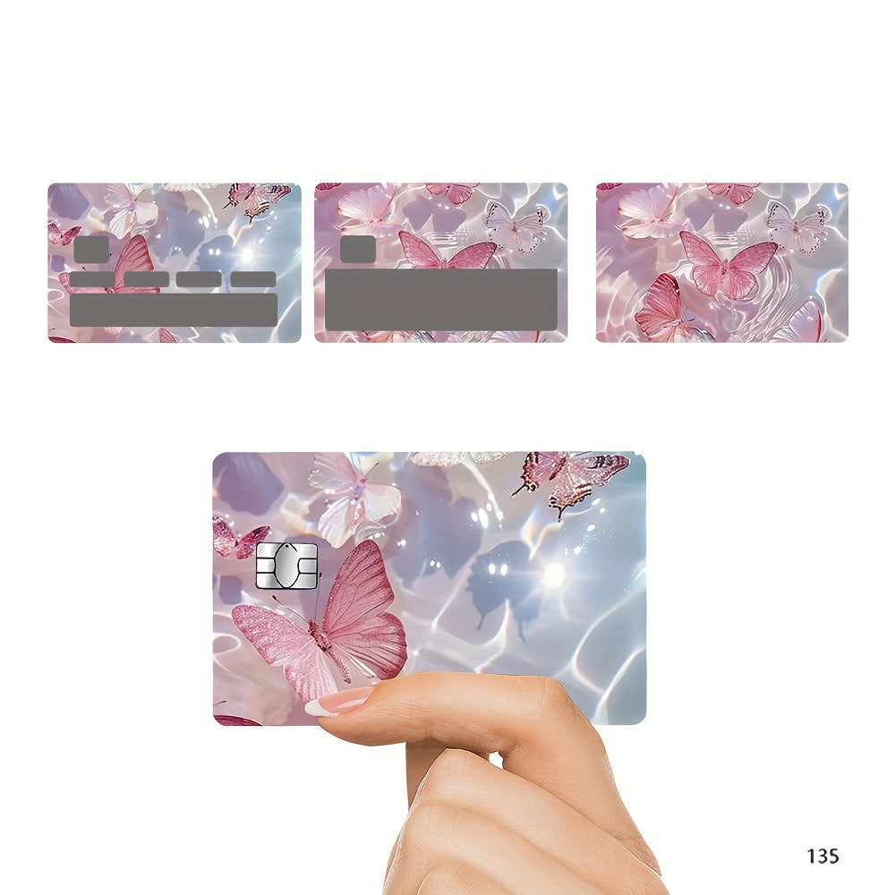 Set of 4 Waterproof PVC Butterfly Credit Card Protectors with Glamorous Designs