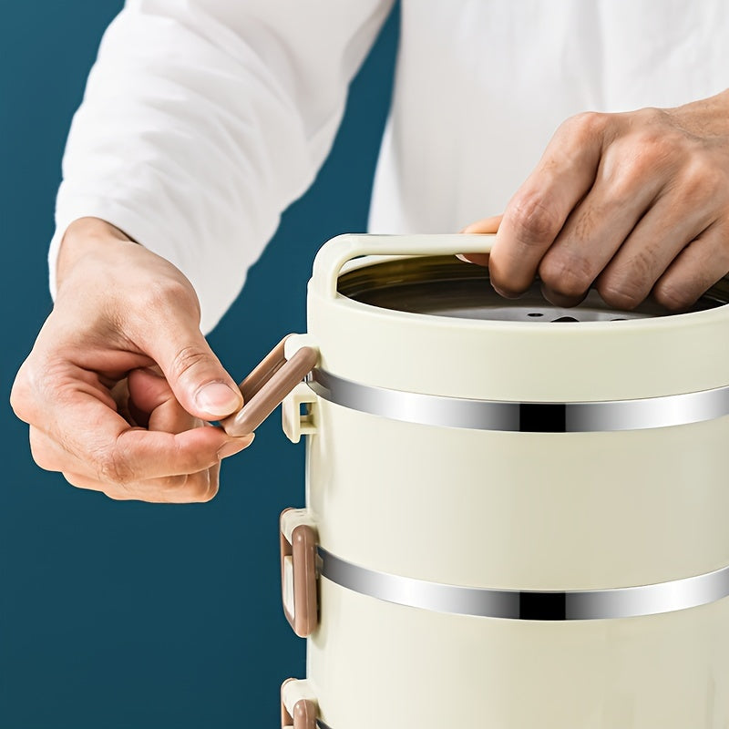 Juego de fiambrera de acero inoxidable con bolsa isotérmica y cubiertos para escuela camping