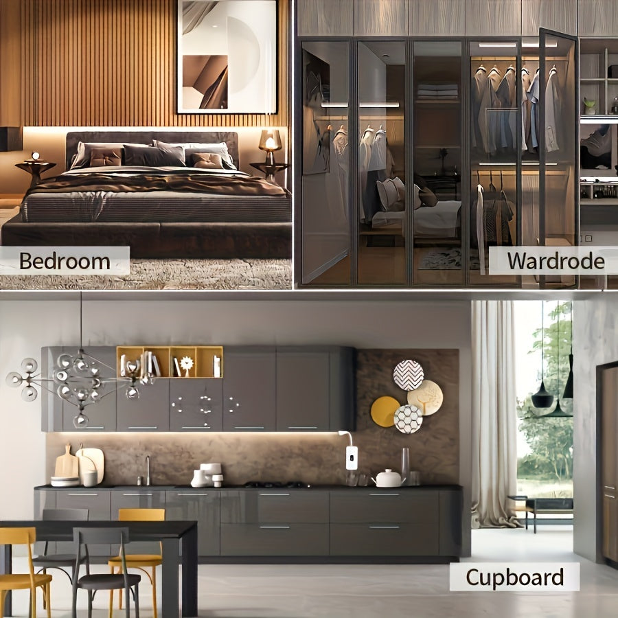 USB-Powered LED Strip Lights with Motion Activation for Indoor Decoration Cabinets Closets TV