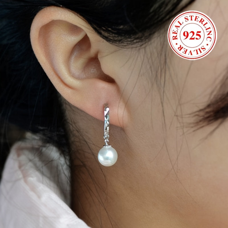 Women’s Freshwater Pearl Earrings in S925 Silver Hypoallergenic for Parties October Birthstone Lightweight