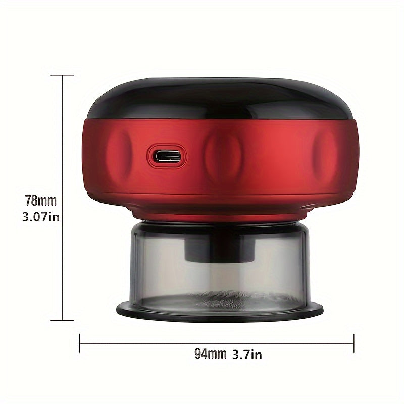 Портативная электрическая вакуумная массажная машина для дома, перезаряжаемая через USB, с функцией нагрева для спины, шеи и рук