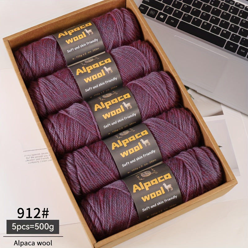 Multicolored Alpaca Wool Yarn 500G Thick Knitting Needles for Autumn Winter Projects