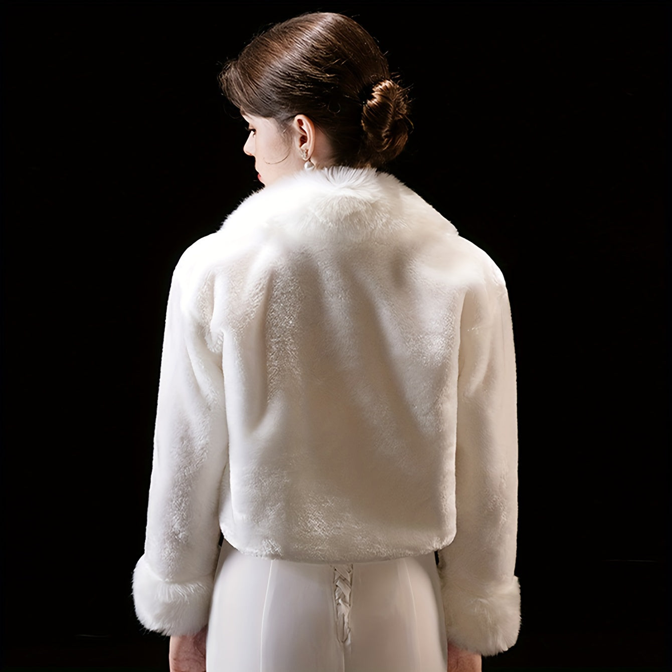 Faux Fur Bridal Shawl Wrap for Women Warm Winter Wedding Accessory