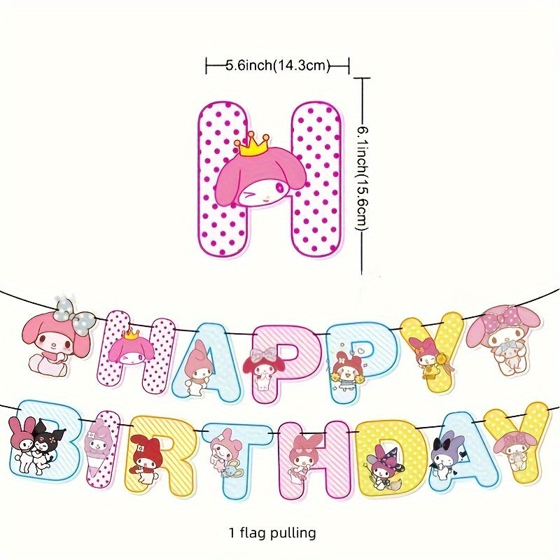 Set de suministros para fiesta Hello Kitty Platos, vasos, tenedores, cucharas y mantel desechables para decoraciones de cumpleaños