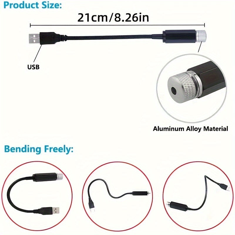 Car Interior LED Starry Sky Light Atmosphere Car Roof Decoration Projector