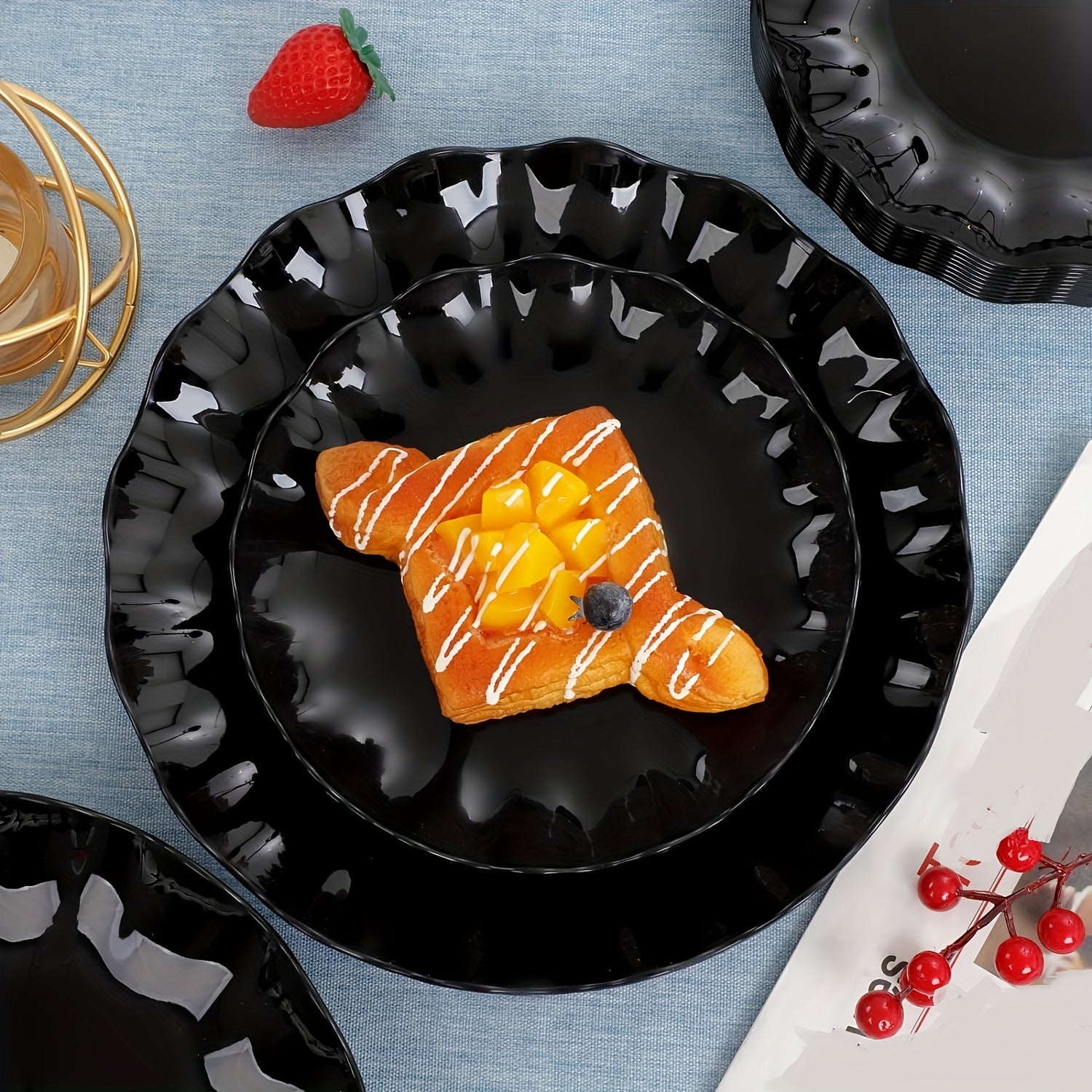 Pink Plastic Party Plates Set of 24 Durable Microwave Safe Dishwasher Safe