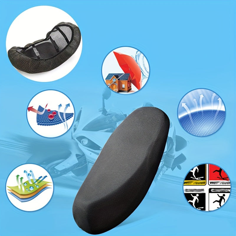 Motorcycle Seat Cover Breathable Mesh Sun Protection Polyester