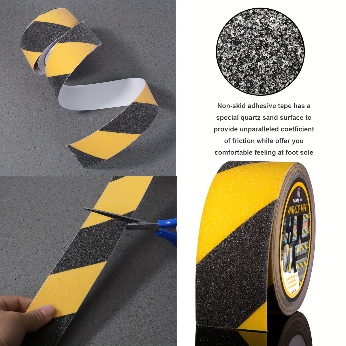 Anti Slip Safety Tape Yellow Black 5.08 Cm X 5 M for Stairs and Steps
