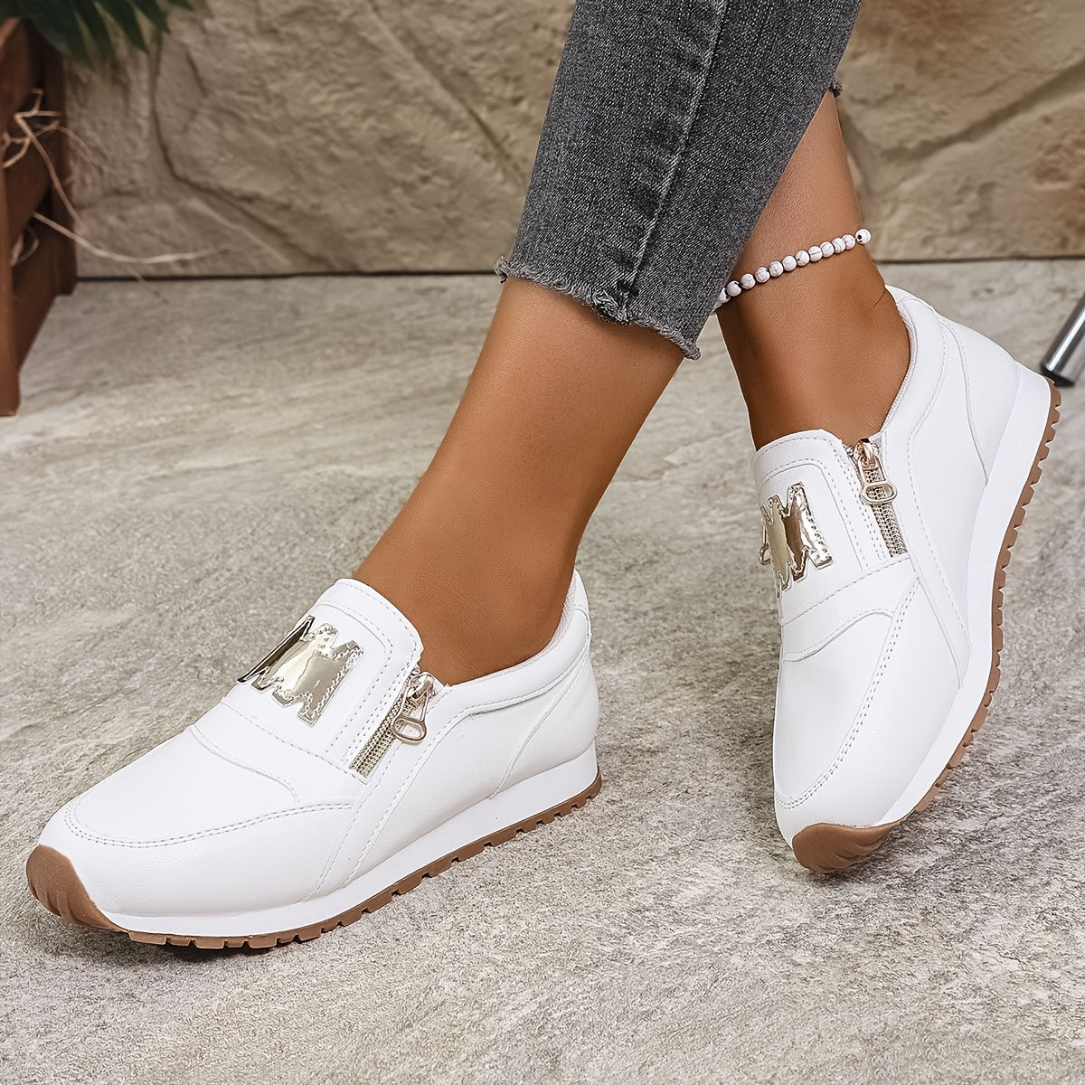 Women's Casual Sneakers Comfortable Low-Top Flats Breathable Sole
