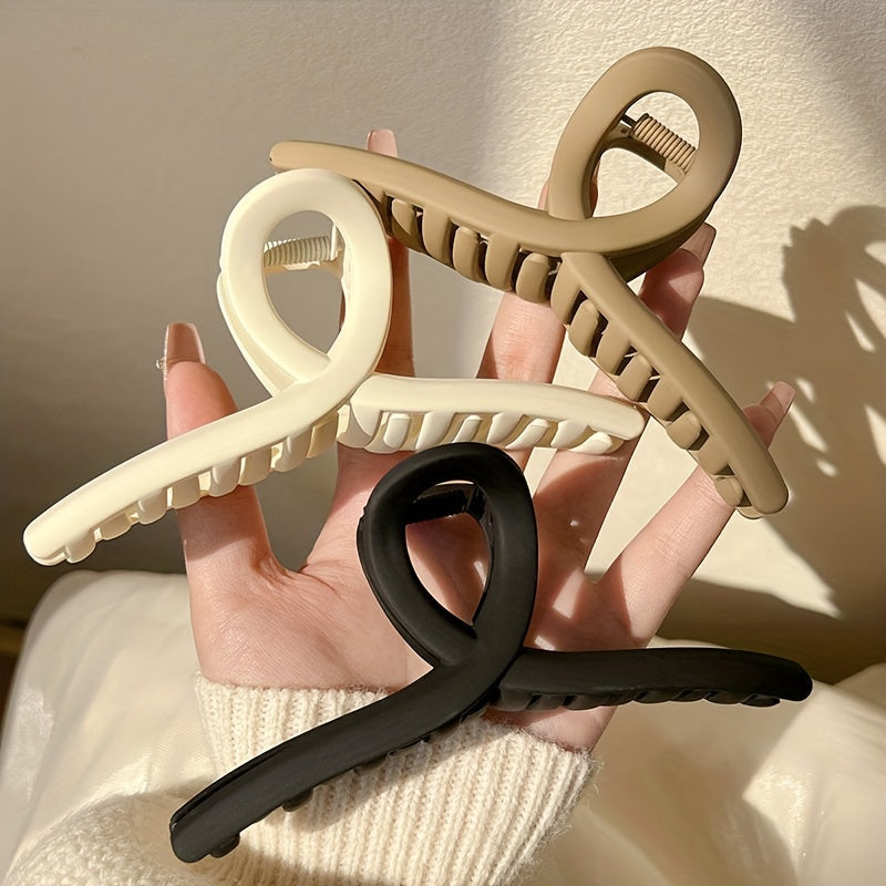 Set of 4 Vintage Minimalist Plastic Hair Claw Clips for Women Ages 14+ Medium Size