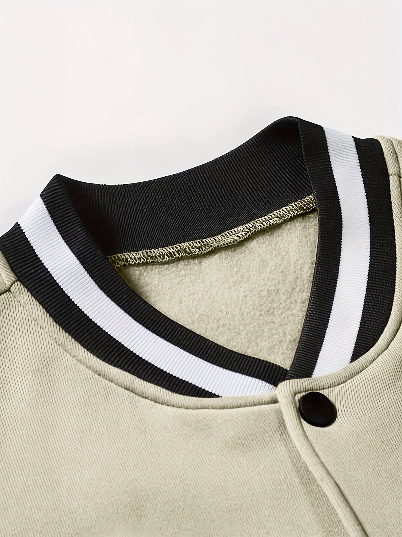 Plus Size Men Baseball Jacket with Band Collar and "CHICAGO" Print for Spring Autumn