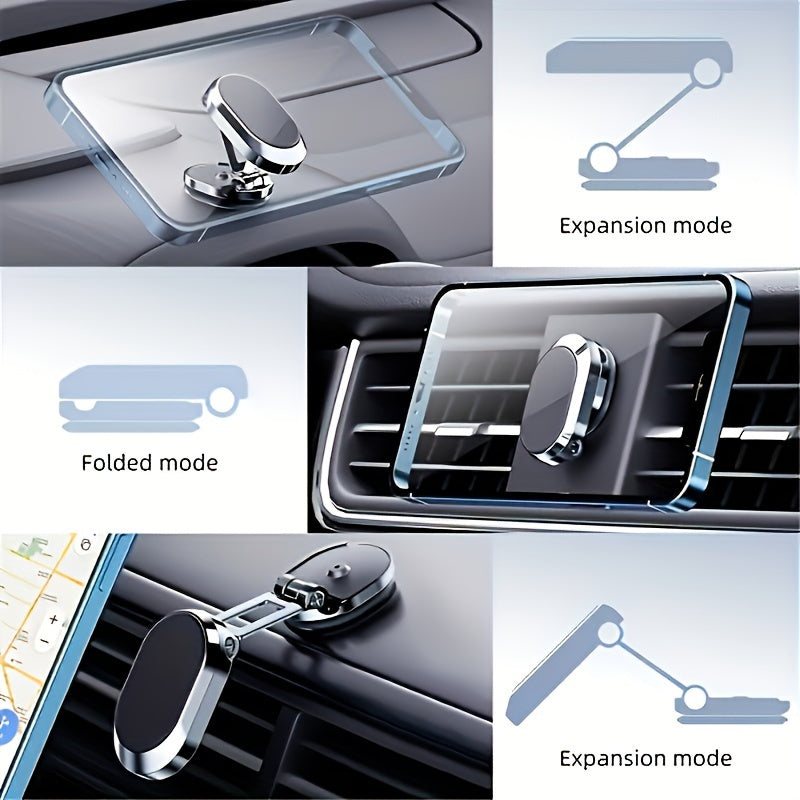 Universal Magnetic Car Phone Mount Zinc Alloy 360° Rotating Dashboard Holder
