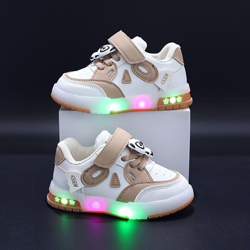 Kids Cartoon Sneakers with LED Lights for Boys and Girls Under 14 All-Season Casual Shoes
