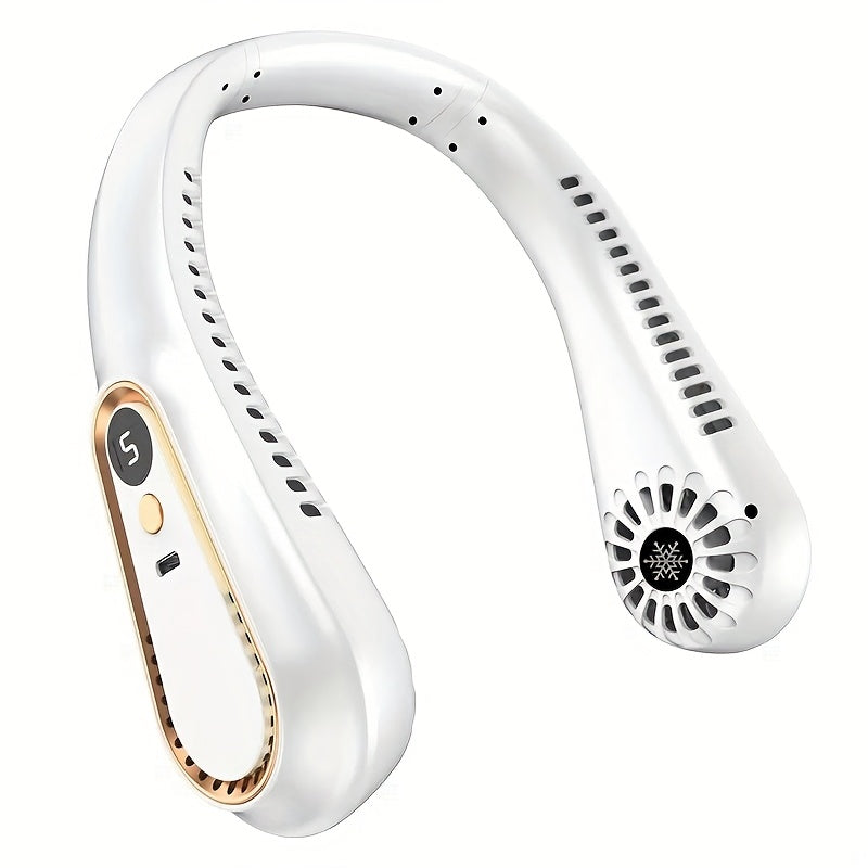 Portable Bladeless Neck Fan Rechargeable USB Indoor Outdoor Cooling