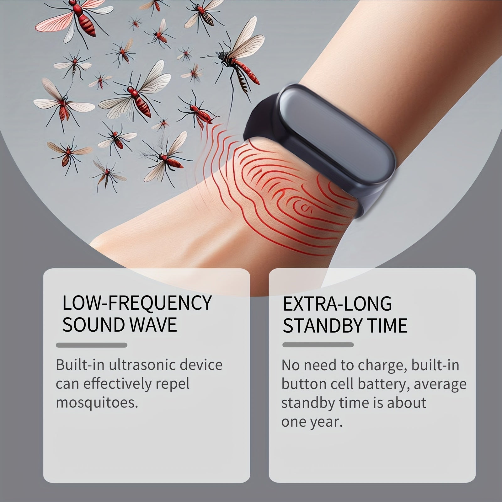 Unisex Silicone Mosquito Repellent Wristband for Outdoor Camping and Home Use