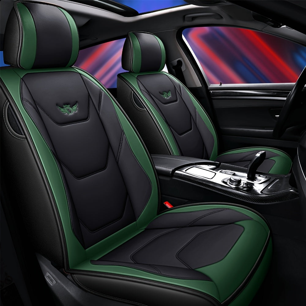 Car Seat Cover Breathable PU Leather Protector Front Seat with Safety Cushion