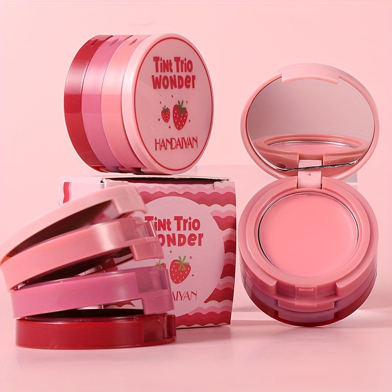 Paleta de maquillaje 3 en 1 para mujer, contorno, rubor, iluminador, ojos rosas y marrones