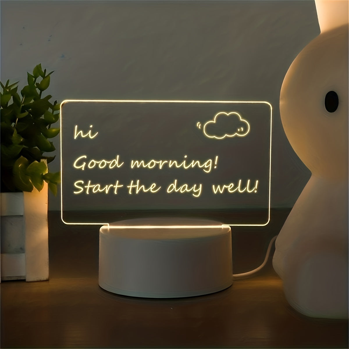 Fantasy Themed LED Night Light with USB Message Board and Pen for Bedroom Decor