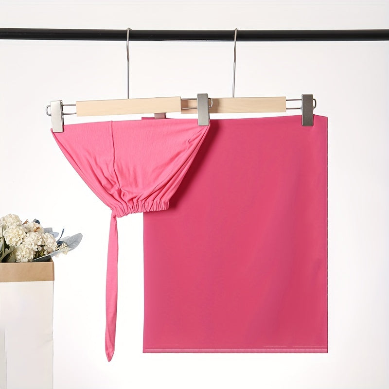 Set of Two Elastic Chiffon Undercap Scarves with Breathable Inner Hijab Cap and Sunscreen Hijab