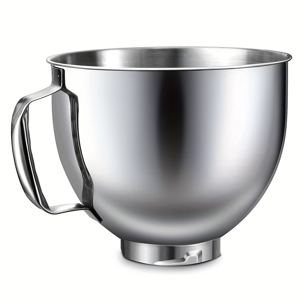 Naychali po'latdan yasalgan aralashtirish idishi KitchenAid Artisan va Classic seriyali tilt-boshli aralashtirgichlar bilan mos keladi, 4.5-5 QT sig'im, tutqichi bilan birga.