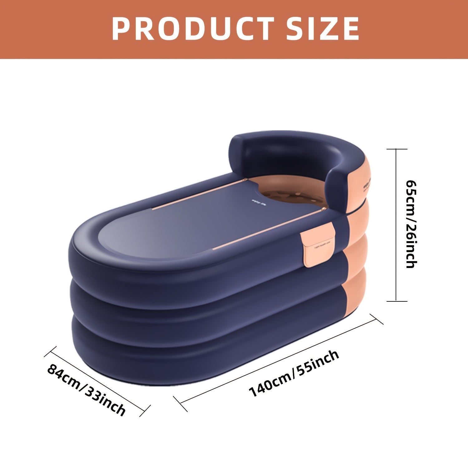 Ichki/tashqi foydalanish uchun qalin, oson shishiriladigan va drenajli dizaynga ega bo'lgan portativ va yig'iladigan spa vannasi.