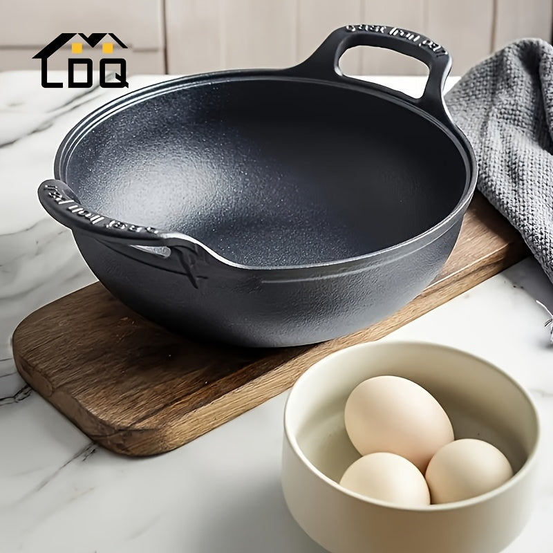 Мини-сковорода из чугуна с двойными ручками для гриля на открытом воздухе и кемпинга