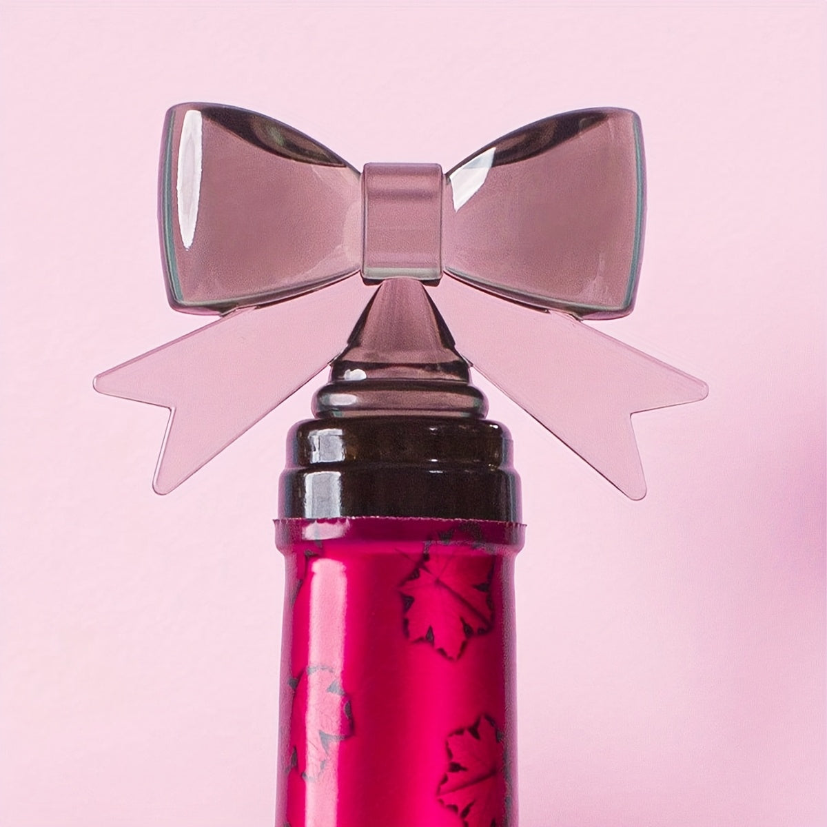Pink Silicone Bow Wine Stopper for Champagne and Grape Wine Preservation