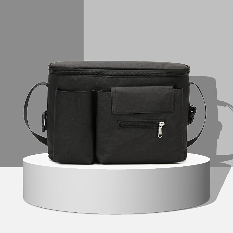 Organizador de cochecito espacioso con correa de hombro, bolsa de almacenamiento portátil para mamás ocupadas