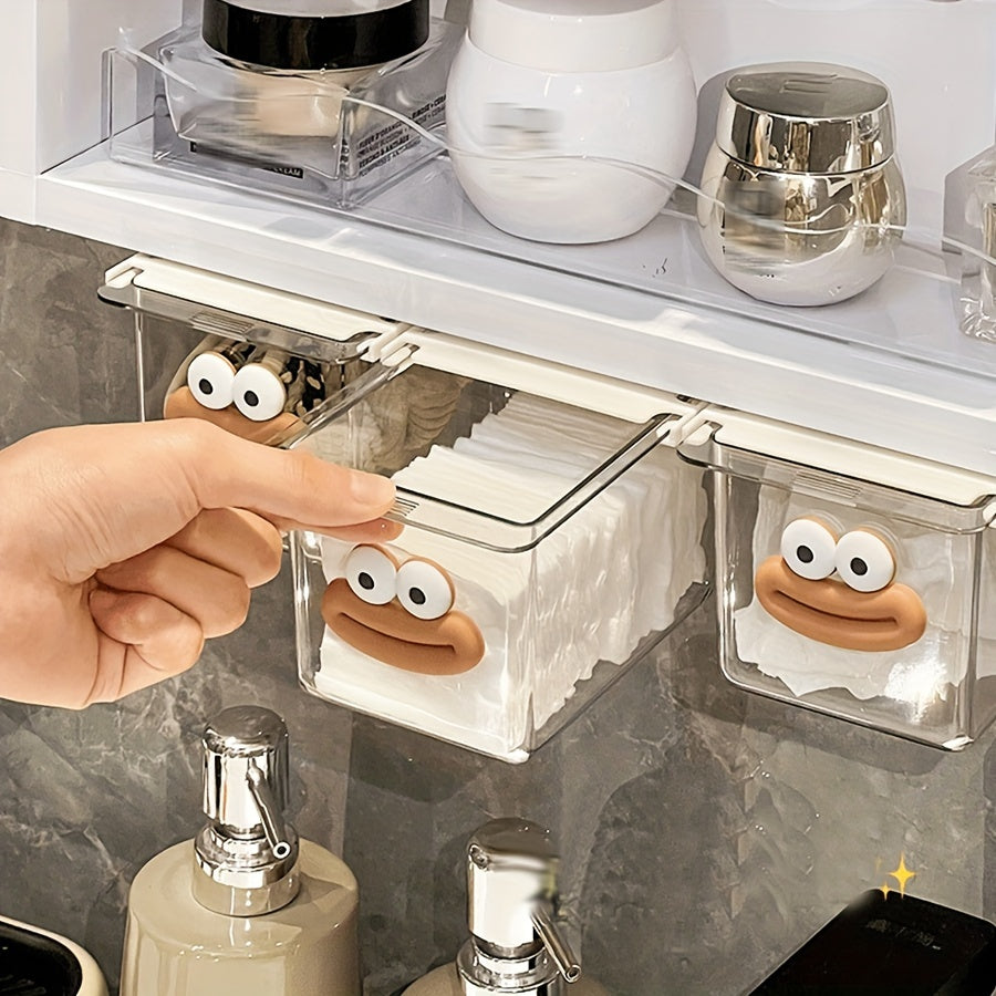 Waterproof Under-Cabinet Drawer Organizer with Cartoon Characters for Makeup Jewelry Storage