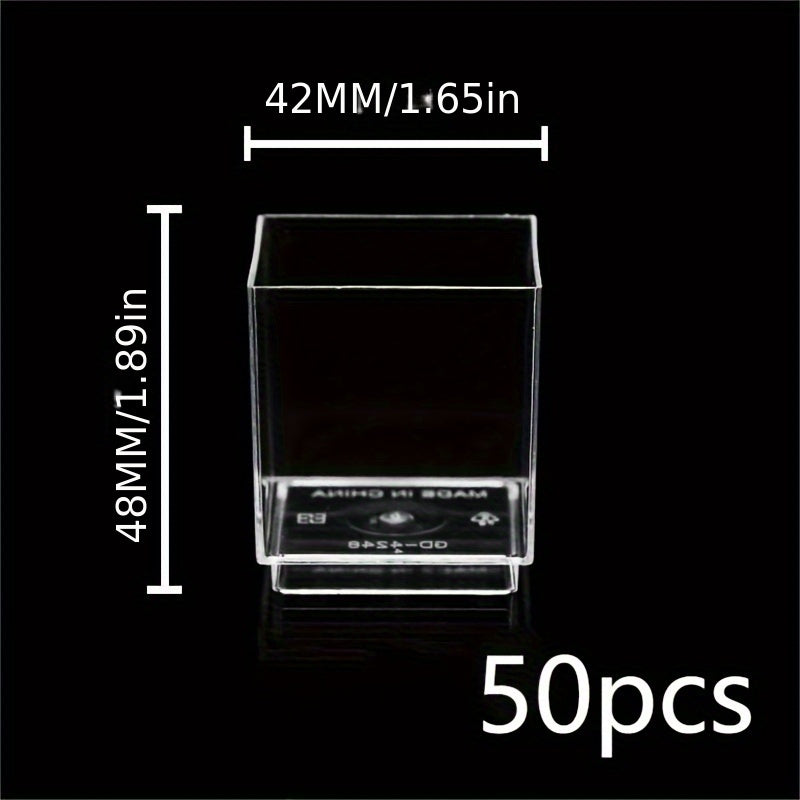 Одноразовые прозрачные десертные стаканы, набор 50 шт., для мусса, пудинга, торта, мороженого