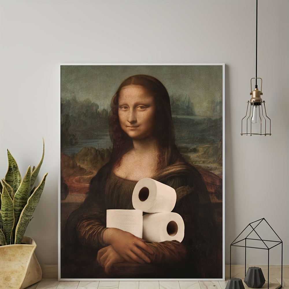 Humorous Bathroom Canvas Wall Art Retro Design 30.48x40.64cm Home Decor