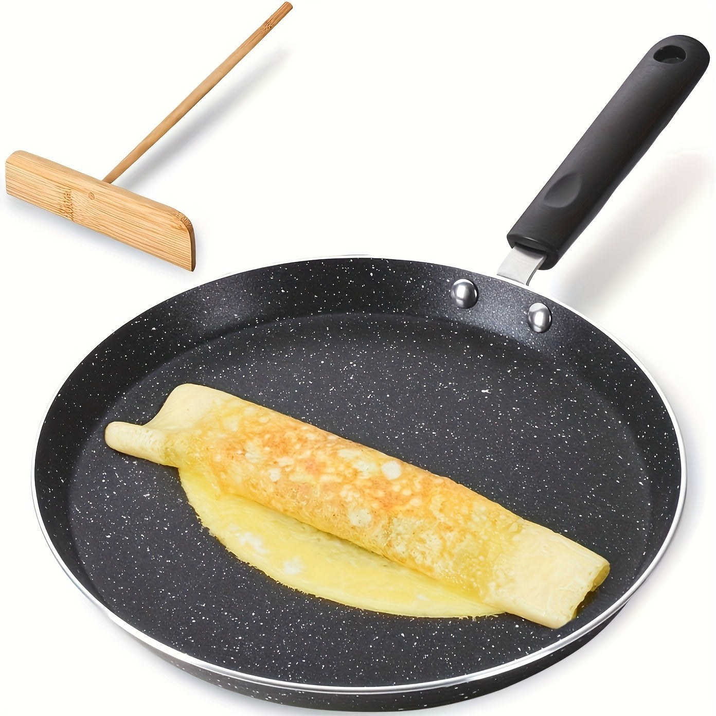 Yopishmaydigan pancake qozon, 10.5 dyuym o'lchamda va granit qoplamali. Pancake, omlet, burrito, chapati va boshqa taomlar tayyorlash uchun mukammal ko'p maqsadli qozon. Tekis pastki qismi bor va induksion plitalarda ishlatish uchun mos. PFOA dan ozod va
